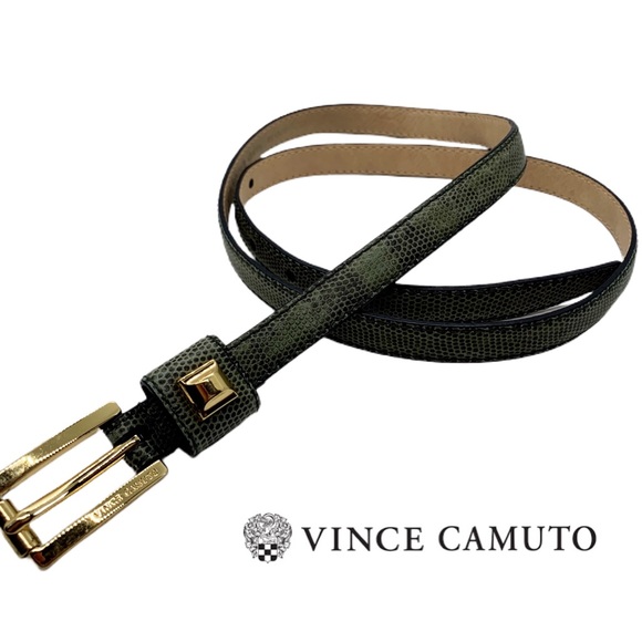 VINCE CAMUTO GREEN SNAKESKIN LEATHER BELT SZ L